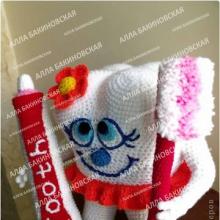 Tooth handmade.  Crochet.  Amigurumi art.  Knitted toy – Gnome Mouse tooth Tooth crochet description