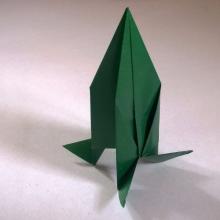モジュール式折り紙。 宇宙ロケット。 折り紙ロケット - 工芸品を作るためのモジュール式テクニック 初心者のための紙の図から折り紙 ロケット